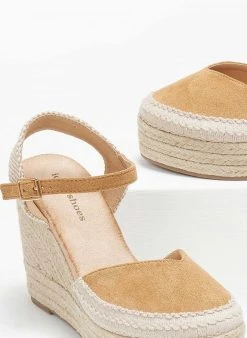 The Fashion Project Εσπαντρίγιες Platforms Suede με μπαρέτα - Κάμελ -The Fashion Project κατάστημα espantrigies platforms suede me mpareta 111201 h1kj