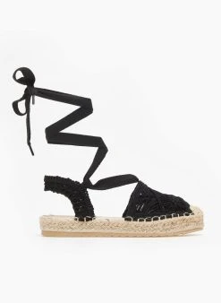 The Fashion Project Εσπαντρίγιες πλεκτές Lake Up - Μαύρο