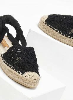 The Fashion Project Εσπαντρίγιες πλεκτές Lake Up - Μαύρο -The Fashion Project κατάστημα espantrigies plektes lake up 110946 um32