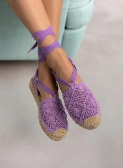 The Fashion Project Εσπαντρίγιες πλεκτές Lake Up - Μωβ -The Fashion Project κατάστημα espantrigies plektes lake up 110949 rf22