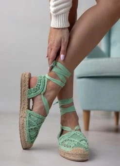 The Fashion Project Εσπαντρίγιες πλεκτές Lake Up - Μέντα