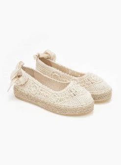 The Fashion Project Εσπαντρίγιες πλεκτές με Lace Up δέσιμο - Μπεζ -The Fashion Project κατάστημα espantrigies plektes me lace up desimo 111294 opdj