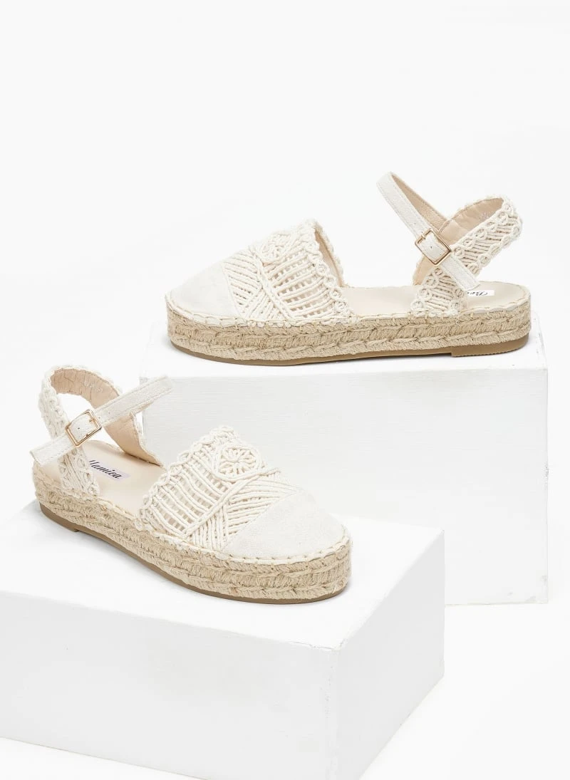 The Fashion Project Εσπαντρίγιες πλεκτές με μπαρέτα - Μπεζ 6 The Fashion Project Εσπαντρίγιες πλεκτές με μπαρέτα - Μπεζ - Image 4