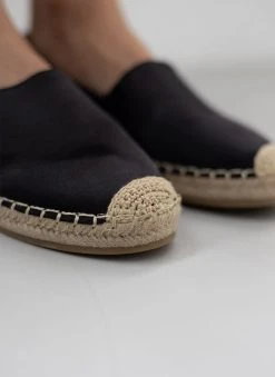 The Fashion Project Εσπαντρίγιες σατέν με σχοινί στη σόλα - Μαύρο