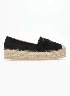 The Fashion Project Εσπαντρίγιες Suede με διπλή σόλα - Μαύρο
