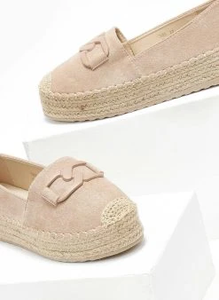 The Fashion Project Εσπαντρίγιες Suede με διπλή σόλα - Τάουπε -The Fashion Project κατάστημα espantrigies suede me dipli sola 111020 umk0