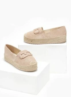 The Fashion Project Εσπαντρίγιες Suede με διπλή σόλα - Τάουπε -The Fashion Project κατάστημα espantrigies suede me dipli sola 111020 xjjw