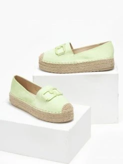 The Fashion Project Εσπαντρίγιες Suede με διπλή σόλα - Lime -The Fashion Project κατάστημα espantrigies suede me dipli sola 111022 t1tn