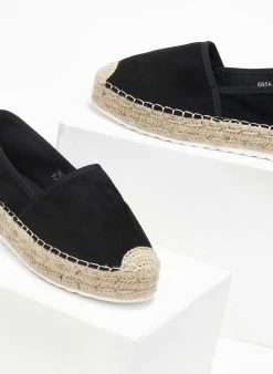 The Fashion Project Εσπαντρίγιες Suede με εξωτερική ραφή - Μαύρο -The Fashion Project κατάστημα espantrigies suede me ekswteriki rafi 111036 mn5k