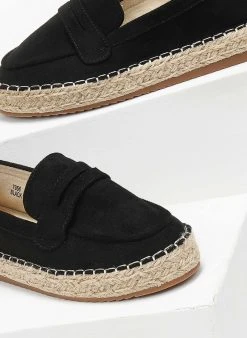 The Fashion Project Εσπαντρίγιες Suede με εξωτερική ραφή - Μαύρο -The Fashion Project κατάστημα espantrigies suede me ekswteriki rafi 111259 x87i