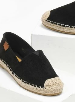 The Fashion Project Εσπαντρίγιες Suede με εξωτερική ραφή - Μαύρο -The Fashion Project κατάστημα espantrigies suede me ekswteriki rafi 111662 n28z