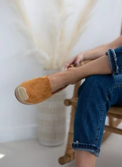 The Fashion Project Εσπαντρίγιες Suede με εξωτερική ραφή - Κάμελ -The Fashion Project κατάστημα espantrigies suede me ekswteriki rafi 111664 2d5p