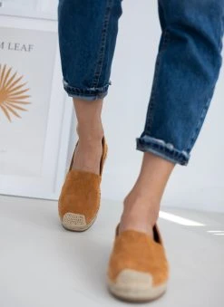 The Fashion Project Εσπαντρίγιες Suede με εξωτερική ραφή - Κάμελ -The Fashion Project κατάστημα espantrigies suede me ekswteriki rafi 111664 fb1r