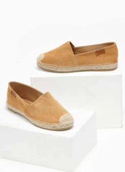 The Fashion Project Εσπαντρίγιες Suede με εξωτερική ραφή - Κάμελ -The Fashion Project κατάστημα espantrigies suede me ekswteriki rafi 111664 s737