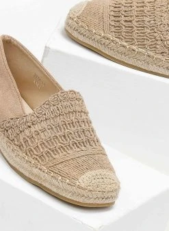 The Fashion Project Εσπαντρίγιες Suede με πλεκτό σχέδιο - Τάουπε -The Fashion Project κατάστημα espantrigies suede me plekto sxedio 111214 mpkh