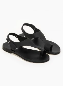 Σανδάλια δερμάτινα Ankle Strap Estil - Μαύρο -The Fashion Project κατάστημα estil dermatina isia pedila 91386 eswm
