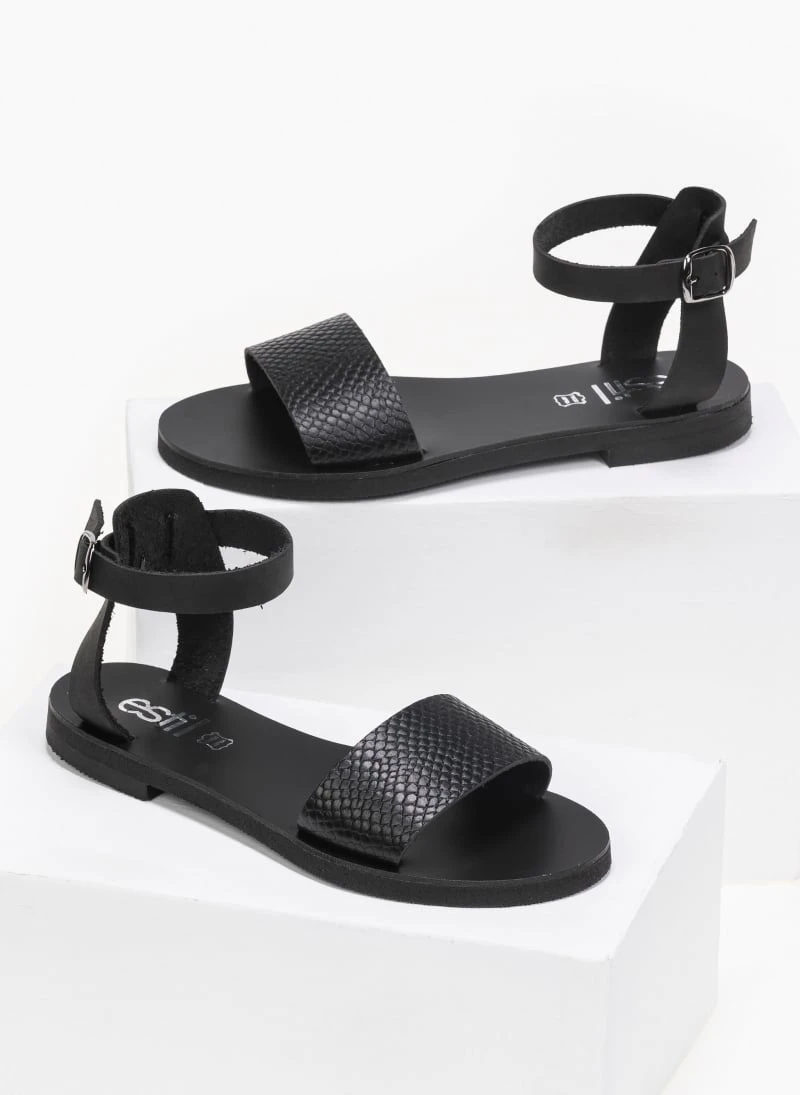 Σανδάλια δερμάτινα με Pattern Tfp - Μαύρο 4 Σανδάλια δερμάτινα με Pattern Tfp - Μαύρο - Image 2