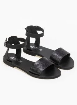 Σανδάλια δερμάτινα με Pattern Tfp - Μαύρο 14 Σανδάλια δερμάτινα με Pattern Tfp - Μαύρο -The Fashion Project κατάστημα estil dermatina isia pedila me pattern fidi 91273 vom1