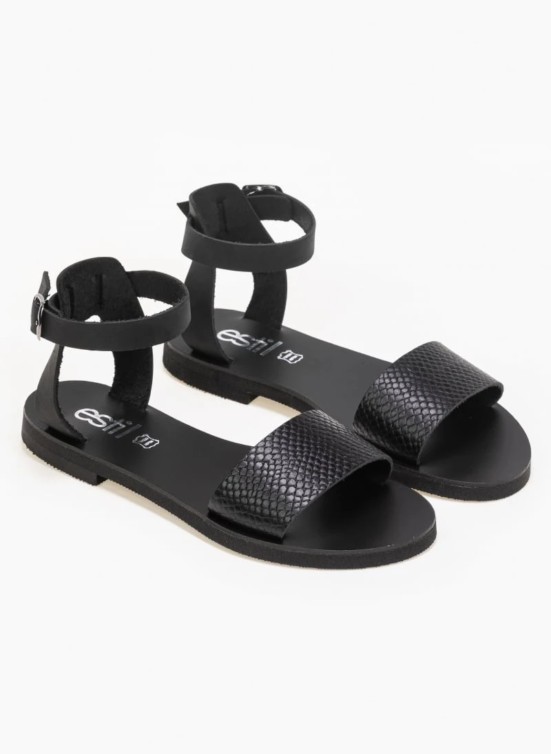 Σανδάλια δερμάτινα με Pattern Tfp - Μαύρο 8 Σανδάλια δερμάτινα με Pattern Tfp - Μαύρο - Image 6