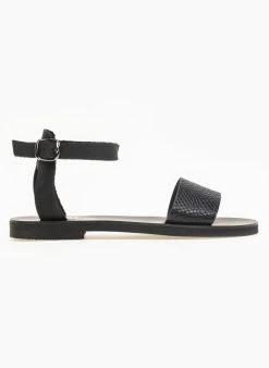 Σανδάλια δερμάτινα με Pattern Tfp - Μαύρο 12 Σανδάλια δερμάτινα με Pattern Tfp - Μαύρο -The Fashion Project κατάστημα estil dermatina isia pedila me pattern fidi 91273 wi82