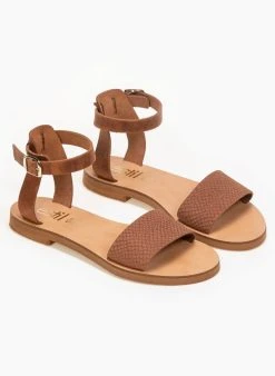 Σανδάλια δερμάτινα με Pattern Tfp - Ταμπά