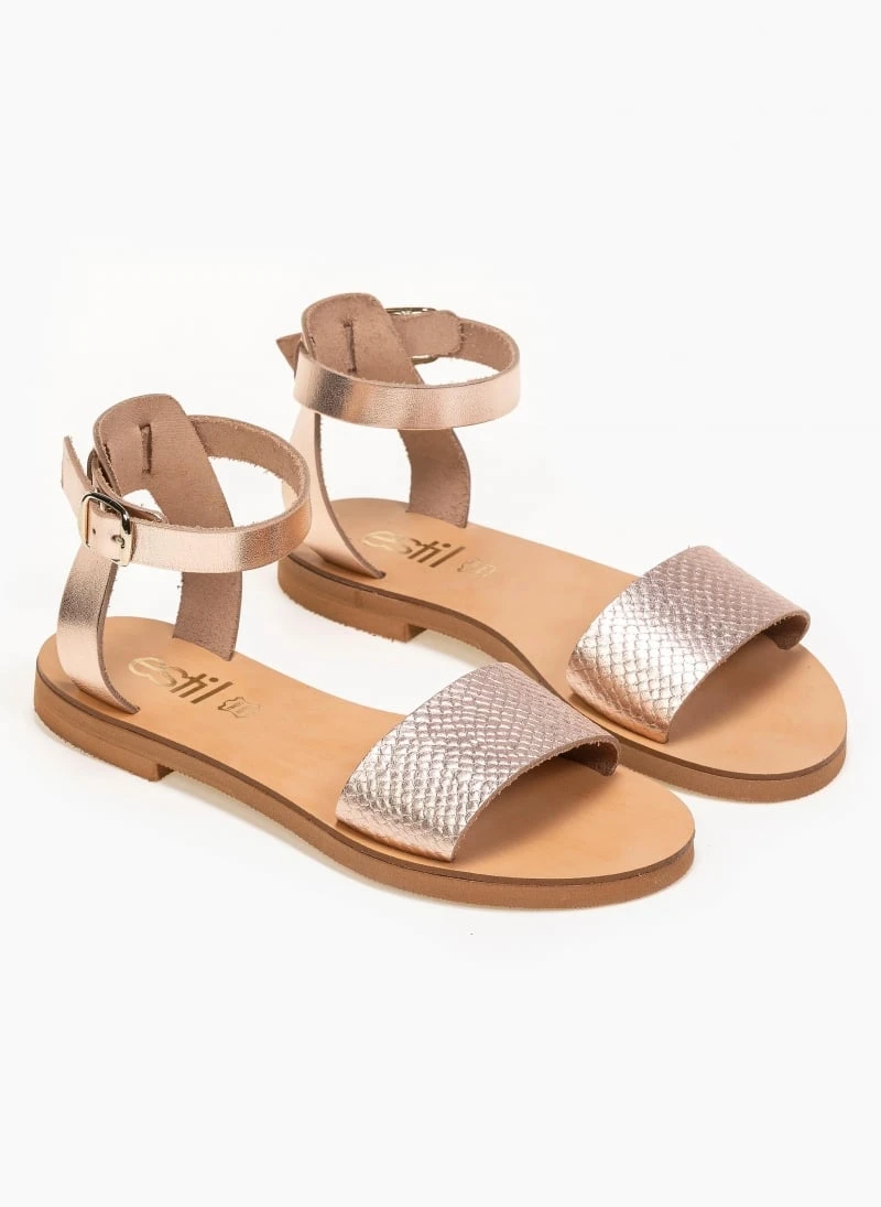 Σανδάλια δερμάτινα με Pattern Tfp - Χαλκός 5 Σανδάλια δερμάτινα με Pattern Tfp - Χαλκός - Image 3