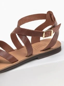 Πέδιλα δερμάτινα Crossover Estil - Ταμπά -The Fashion Project κατάστημα estil dermatina isia pedila me xiasti sxedio 93563 enjf