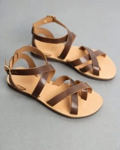 Πέδιλα δερμάτινα Crossover Estil - Καφέ