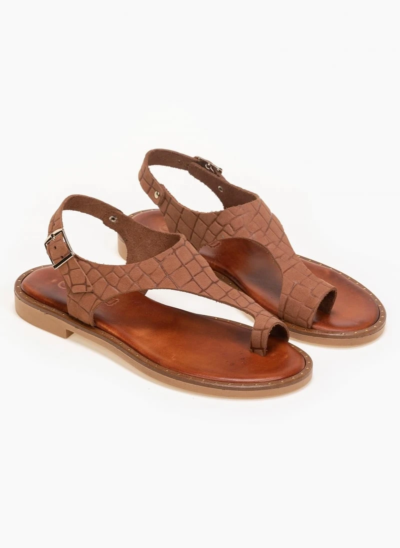 Σανδάλια δερμάτινα κροκό Estil - Ταμπά 4 Σανδάλια δερμάτινα κροκό Estil - Ταμπά - Image 2