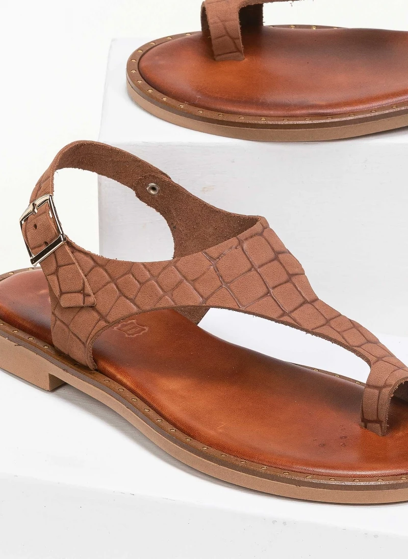 Σανδάλια δερμάτινα κροκό Estil - Ταμπά 5 Σανδάλια δερμάτινα κροκό Estil - Ταμπά - Image 3