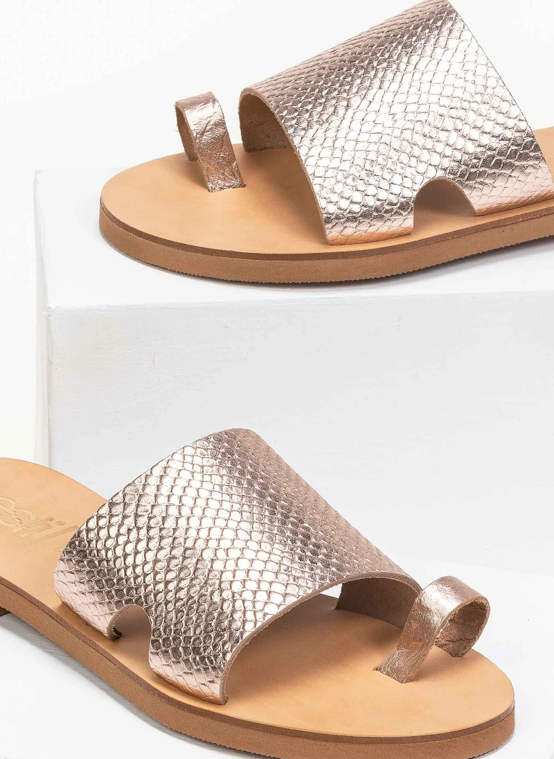 Σανδάλια δερμάτινα με ανάγλυφο Pattern Estil - Χαλκός 3 Σανδάλια δερμάτινα με ανάγλυφο Pattern Estil - Χαλκός
