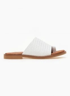 Σανδάλια δερμάτινα με ανάγλυφο σχέδιο Estil - Λευκό -The Fashion Project κατάστημα estil dermatina sandalia me anaglufo sxedio 90798 uzwh