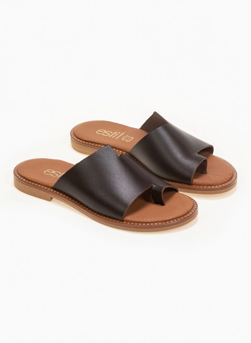 Σανδάλια δερμάτινα με άνισο τελείωμα Estil - Καφέ 7 Σανδάλια δερμάτινα με άνισο τελείωμα Estil - Καφέ - Image 5