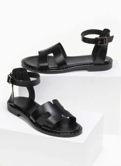 Σανδάλια δερμάτινα με ανοίγματα Estil - Μαύρο 7 Σανδάλια δερμάτινα με ανοίγματα Estil - Μαύρο -The Fashion Project κατάστημα estil dermatina sandalia me anoigmata sti fasa 91240 mk3w