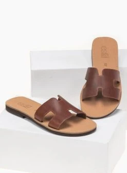 Σανδάλια δερμάτινα με άνοιγμα Estil - Ταμπά 11 Σανδάλια δερμάτινα με άνοιγμα Estil - Ταμπά -The Fashion Project κατάστημα estil dermatina sandalia me anoigmata sto plai 91735 386c