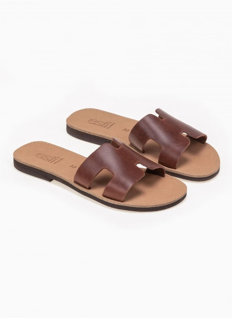 Σανδάλια δερμάτινα με άνοιγμα Estil - Ταμπά 5 Σανδάλια δερμάτινα με άνοιγμα Estil - Ταμπά - Image 3