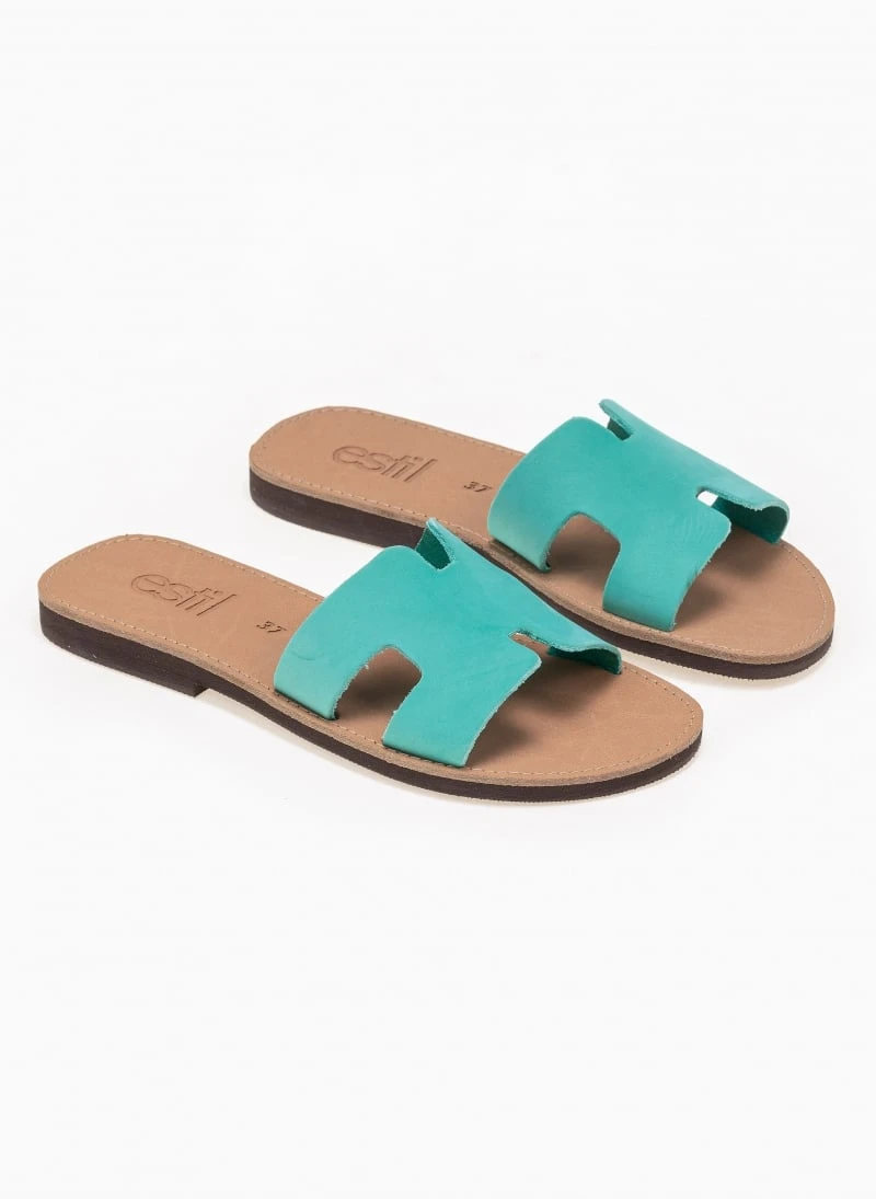 Σανδάλια δερμάτινα με άνοιγμα Estil - Μέντα 7 Σανδάλια δερμάτινα με άνοιγμα Estil - Μέντα - Image 5