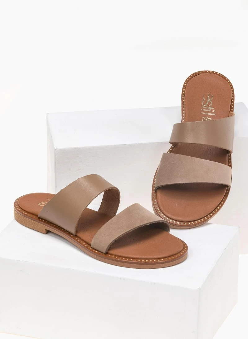 Σανδάλια δερμάτινα με ασύμμετρες φάσες Estil - Μπεζ 4 Σανδάλια δερμάτινα με ασύμμετρες φάσες Estil - Μπεζ - Image 2