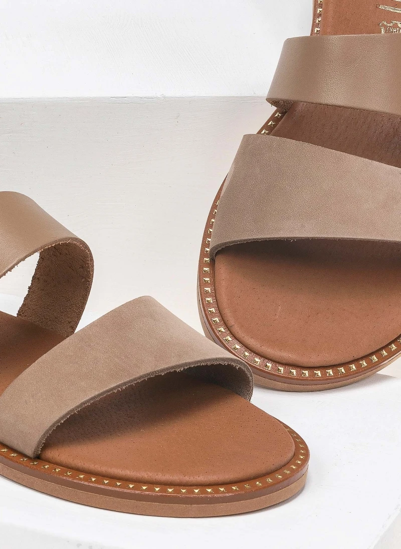 Σανδάλια δερμάτινα με ασύμμετρες φάσες Estil - Μπεζ 5 Σανδάλια δερμάτινα με ασύμμετρες φάσες Estil - Μπεζ - Image 3