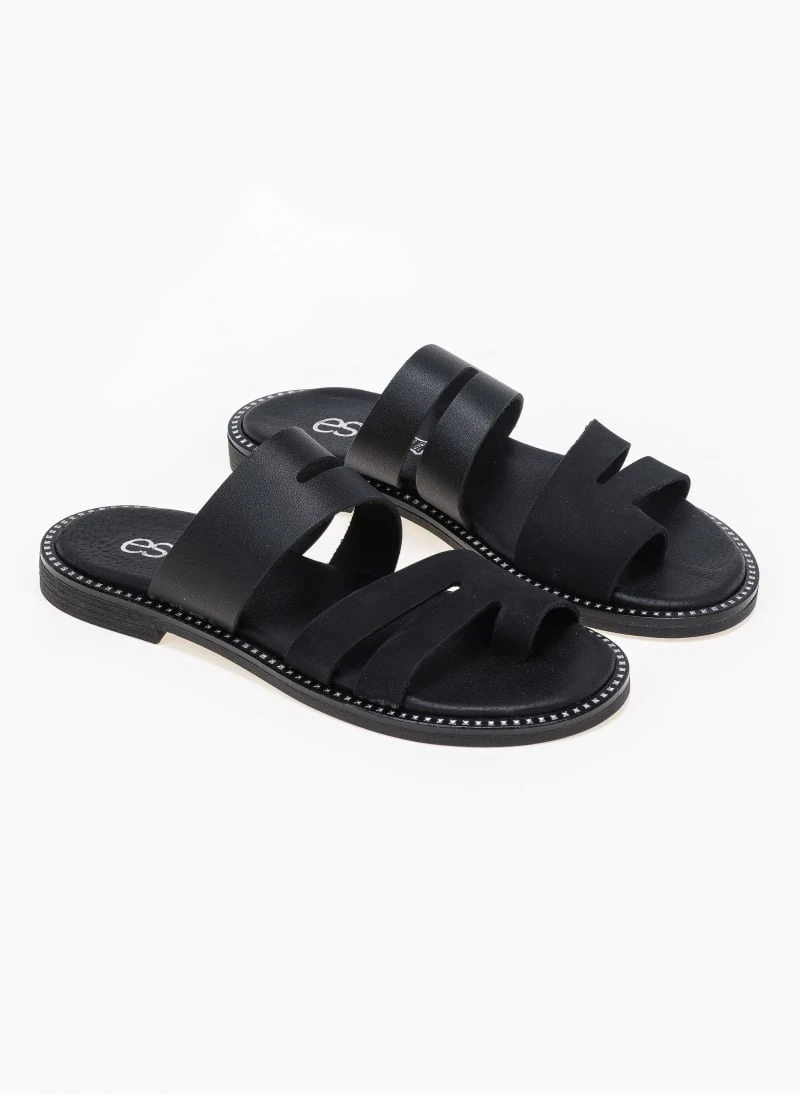 Σανδάλια δερμάτινα ανοίγματα στη φάσα Estil - Μαύρο 3 Σανδάλια δερμάτινα ανοίγματα στη φάσα Estil - Μαύρο