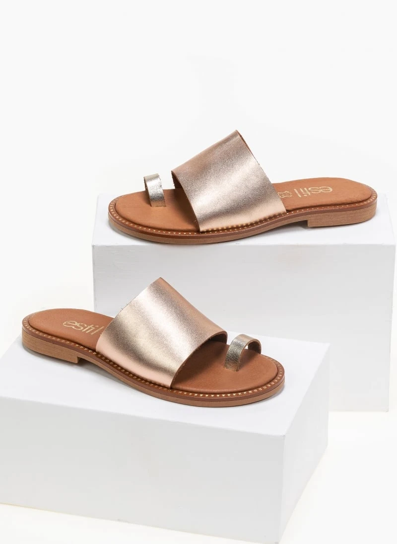 Σανδάλια δερμάτινα με φαρδιά φάσα Estil - Χαλκός 8 Σανδάλια δερμάτινα με φαρδιά φάσα Estil - Χαλκός - Image 6
