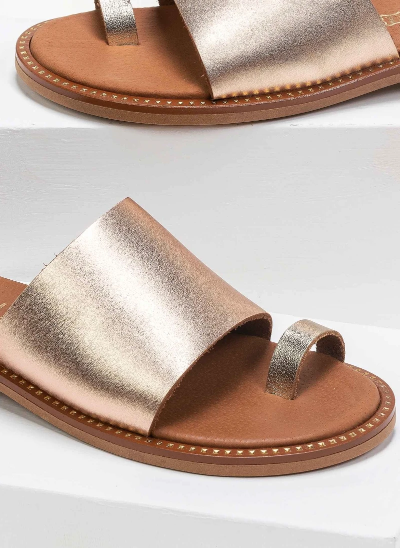 Σανδάλια δερμάτινα με φαρδιά φάσα Estil - Χαλκός 9 Σανδάλια δερμάτινα με φαρδιά φάσα Estil - Χαλκός - Image 7