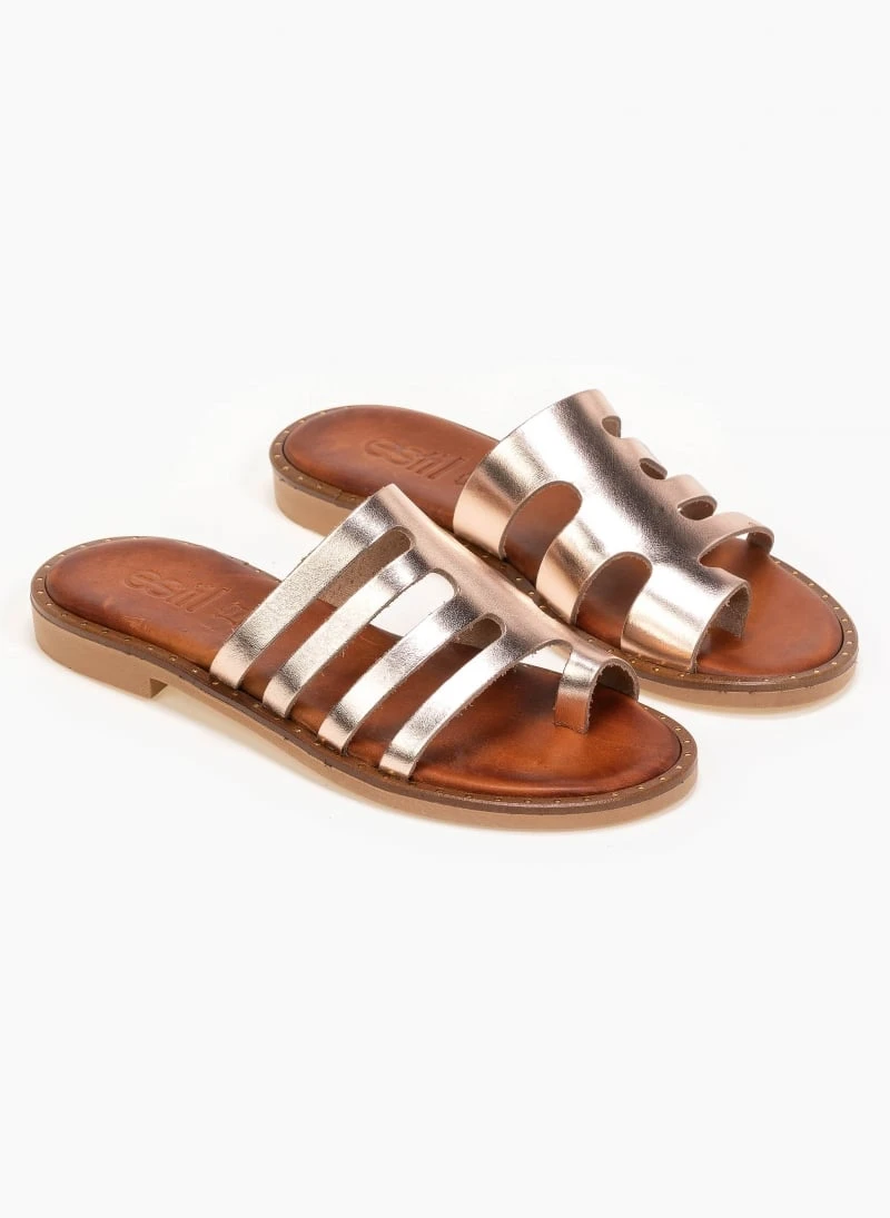 Σανδάλια δερμάτινα με κοψίματα στη φάσα Estil - Χαλκός 3 Σανδάλια δερμάτινα με κοψίματα στη φάσα Estil - Χαλκός