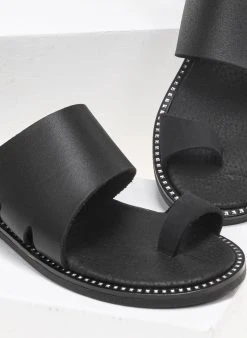 The Fashion Project Σανδάλια Estil δερμάτινα με λοξή φάσα - Μαύρο -The Fashion Project κατάστημα estil dermatina sandalia me loksi fasa 91883 g5iv
