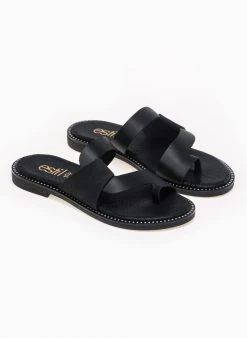 Δερμάτινα σανδάλια με Nubuck λεπτομέρεια Estil - Μαύρο 8 Δερμάτινα σανδάλια με Nubuck λεπτομέρεια Estil - Μαύρο -The Fashion Project κατάστημα estil dermatina sandalia me nubuck leptomereia 92076 kxrn
