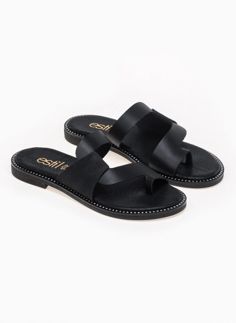 Δερμάτινα σανδάλια με Nubuck λεπτομέρεια Estil - Μαύρο 5 Δερμάτινα σανδάλια με Nubuck λεπτομέρεια Estil - Μαύρο - Image 3