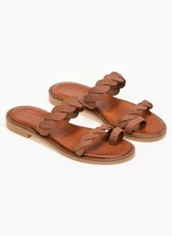 Σανδάλια δερμάτινα με Pattern Estil - Ταμπά -The Fashion Project κατάστημα estil dermatina sandalia me pattern fidi 91307 e9u5