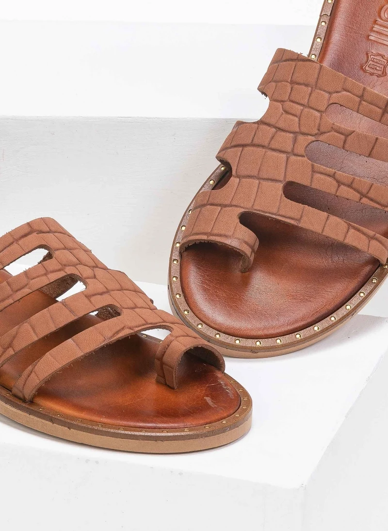 Σανδάλια δερμάτινα κροκό Estil - Ταμπά 4 Σανδάλια δερμάτινα κροκό Estil - Ταμπά - Image 2