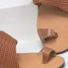 Σανδάλια δερμάτινα με Pattern ψάθα Estil - Ταμπά