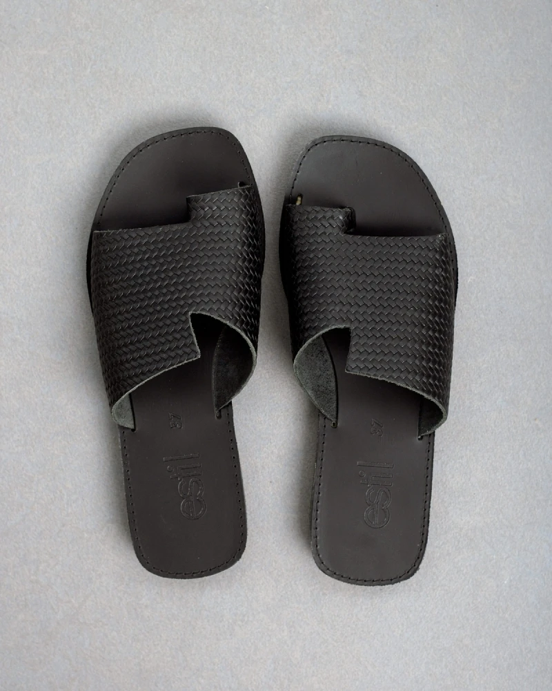 Σανδάλια δερμάτινα με Pattern Estil - Μαύρο 3 Σανδάλια δερμάτινα με Pattern Estil - Μαύρο